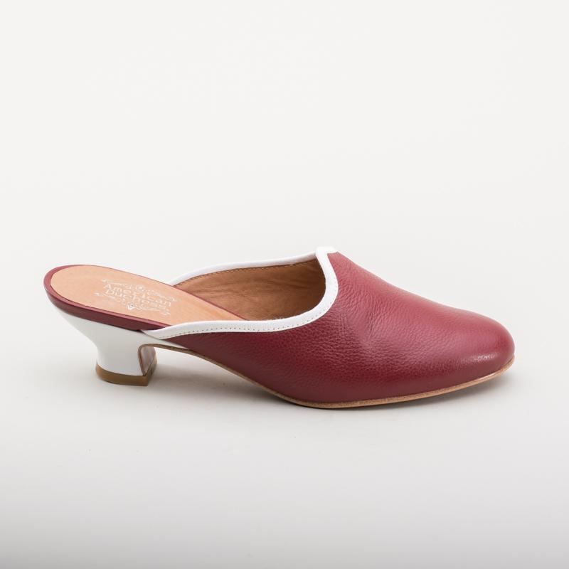 Sophie 18th Century Leather Mules (Oxblood)(1760-1790)